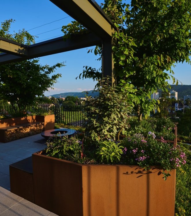 Aussenansicht der Terrasse auf der Nordseite