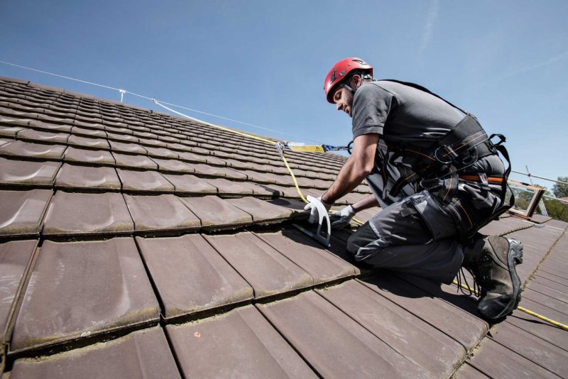 Seilanlage auf dem Steildach